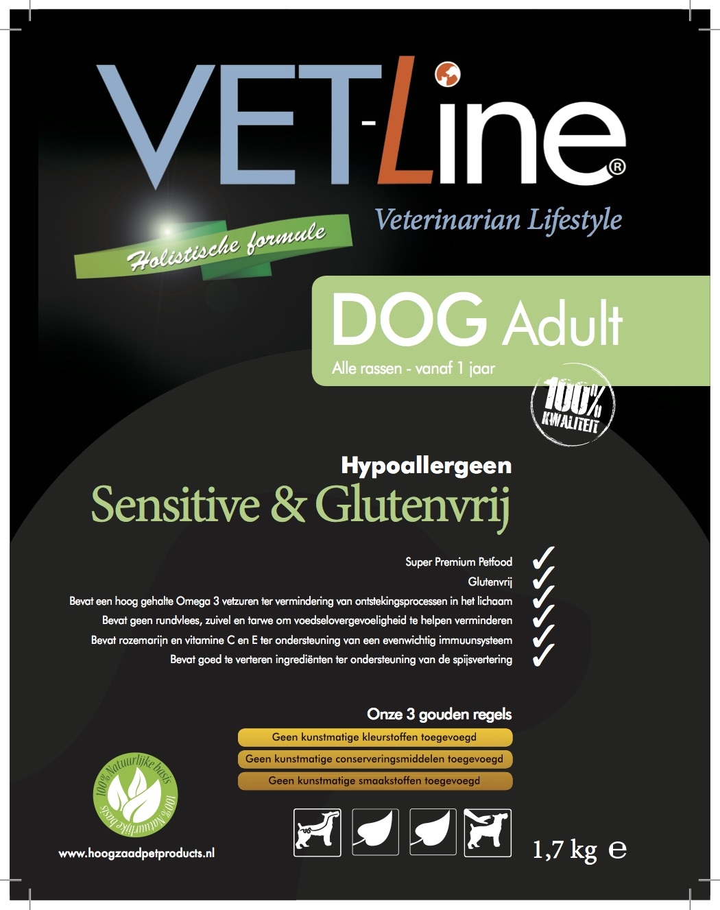 Futter von Vet-Line, Hund, Adult Sensitive, Glutenfrei Hypoallergen