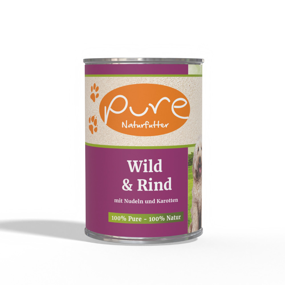 Hundemenü Wild & Rind mit Nudeln und Karotten – Bild 3