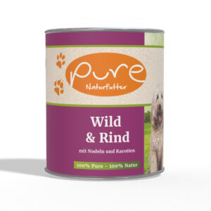 Hundemenü Wild & Rind mit Nudeln und Karotten