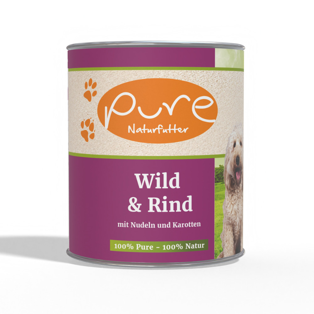 Hundemenü Wild & Rind mit Nudeln und Karotten – Bild 2